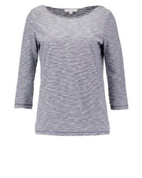 hellblaues horizontal gestreiftes Langarmshirt von Comma