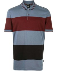 hellblaues horizontal gestreiftes Polohemd von BOSS