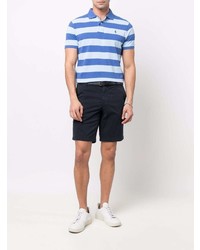 hellblaues horizontal gestreiftes Polohemd von Polo Ralph Lauren