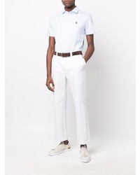 hellblaues horizontal gestreiftes Polohemd von Polo Ralph Lauren