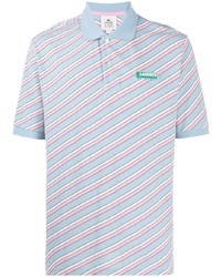 hellblaues horizontal gestreiftes Polohemd von lacoste live