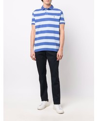 hellblaues horizontal gestreiftes Polohemd von Polo Ralph Lauren