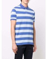 hellblaues horizontal gestreiftes Polohemd von Polo Ralph Lauren