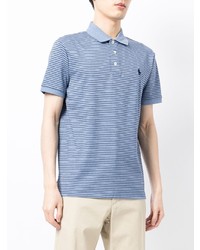 hellblaues horizontal gestreiftes Polohemd von Polo Ralph Lauren