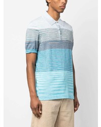 hellblaues horizontal gestreiftes Polohemd von Missoni