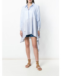 hellblaues horizontal gestreiftes Shirtkleid von Ava Adore