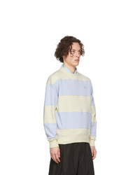 hellblaues horizontal gestreiftes Sweatshirt von JW Anderson