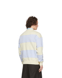 hellblaues horizontal gestreiftes Sweatshirt von JW Anderson