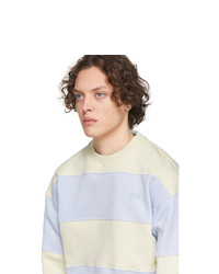 hellblaues horizontal gestreiftes Sweatshirt von JW Anderson