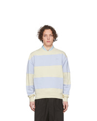 hellblaues horizontal gestreiftes Sweatshirt von JW Anderson