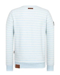 hellblaues horizontal gestreiftes Sweatshirt von Naketano