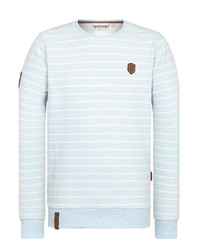 hellblaues horizontal gestreiftes Sweatshirt von Naketano