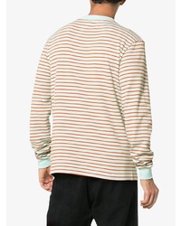 hellblaues horizontal gestreiftes Sweatshirt von Vyner Articles