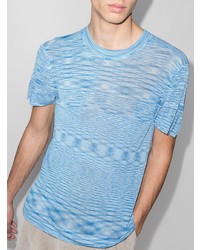 hellblaues horizontal gestreiftes T-Shirt mit einem Rundhalsausschnitt von Isabel Marant