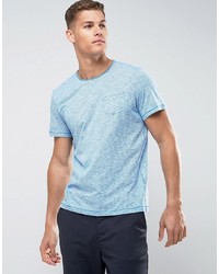 hellblaues horizontal gestreiftes T-Shirt mit einem Rundhalsausschnitt von Tom Tailor