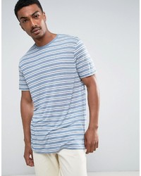 hellblaues horizontal gestreiftes T-shirt von Asos