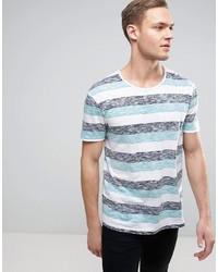 hellblaues horizontal gestreiftes T-shirt von Esprit