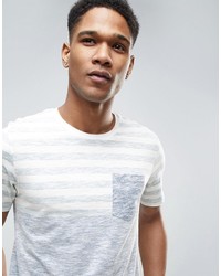 hellblaues horizontal gestreiftes T-shirt von Jack and Jones