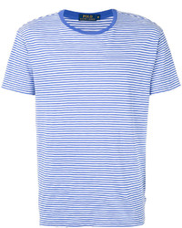 hellblaues horizontal gestreiftes T-shirt von Polo Ralph Lauren