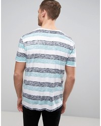 hellblaues horizontal gestreiftes T-shirt von Esprit