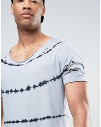 hellblaues horizontal gestreiftes T-shirt von Asos