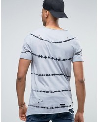 hellblaues horizontal gestreiftes T-shirt von Asos