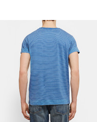 hellblaues horizontal gestreiftes T-shirt von Levi's