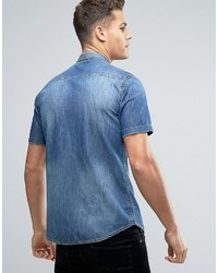 hellblaues Jeans Kurzarmhemd von Replay