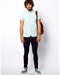 hellblaues Jeans Kurzarmhemd von Asos