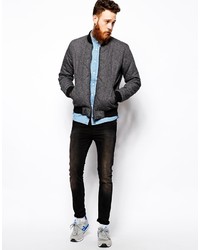 hellblaues Jeans Kurzarmhemd von Asos