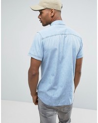 hellblaues Jeans Kurzarmhemd von Jack and Jones