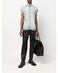 hellblaues Jeans Kurzarmhemd von Saint Laurent