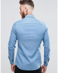 hellblaues Jeanshemd von Asos