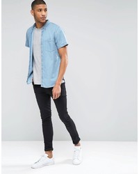 hellblaues Jeanshemd von Pull&Bear