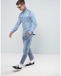 hellblaues Jeanshemd von Replay