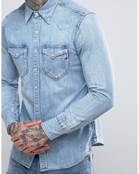 hellblaues Jeanshemd von Replay