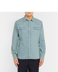 hellblaues Jeanshemd von MAISON KITSUNÉ