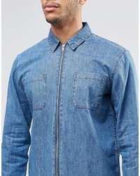 hellblaues Jeanshemd von Pull&Bear