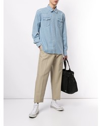 hellblaues Jeanshemd von MAISON KITSUNÉ