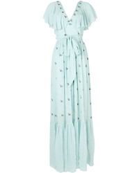 hellblaues Kleid mit Sternenmuster von Temperley London