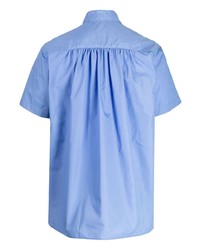 hellblaues Kurzarmhemd aus Netzstoff von Fumito Ganryu