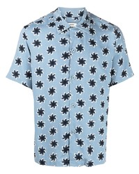 hellblaues Kurzarmhemd mit Blumenmuster von Sandro