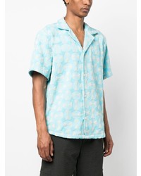 hellblaues Kurzarmhemd mit geometrischem Muster von OAS Company