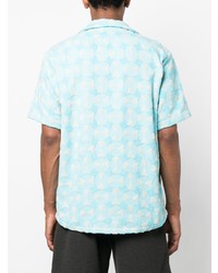 hellblaues Kurzarmhemd mit geometrischem Muster von OAS Company