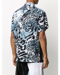 hellblaues Kurzarmhemd mit Leopardenmuster von Koché