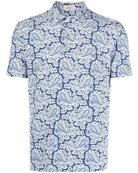 hellblaues Kurzarmhemd mit Paisley-Muster von Altea