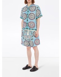 hellblaues Kurzarmhemd mit Paisley-Muster von JW Anderson