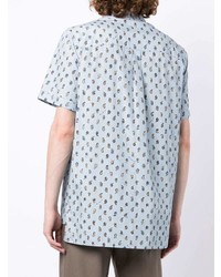 hellblaues Kurzarmhemd mit Paisley-Muster von Nick Fouquet