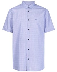 hellblaues Kurzarmhemd mit Vichy-Muster von Armani Exchange
