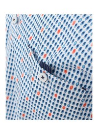 hellblaues Kurzarmhemd mit Vichy-Muster von Casamoda